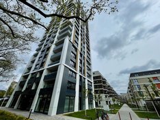 Blick auf das Hochhaus "Ruth" im Wohnpark St. Marien